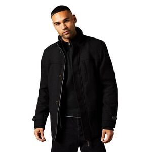 Maine Mens Wool Blend Funnel Neck Jacket / Black